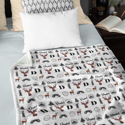 Adorable Deer-themed Fleece Baby Blanket